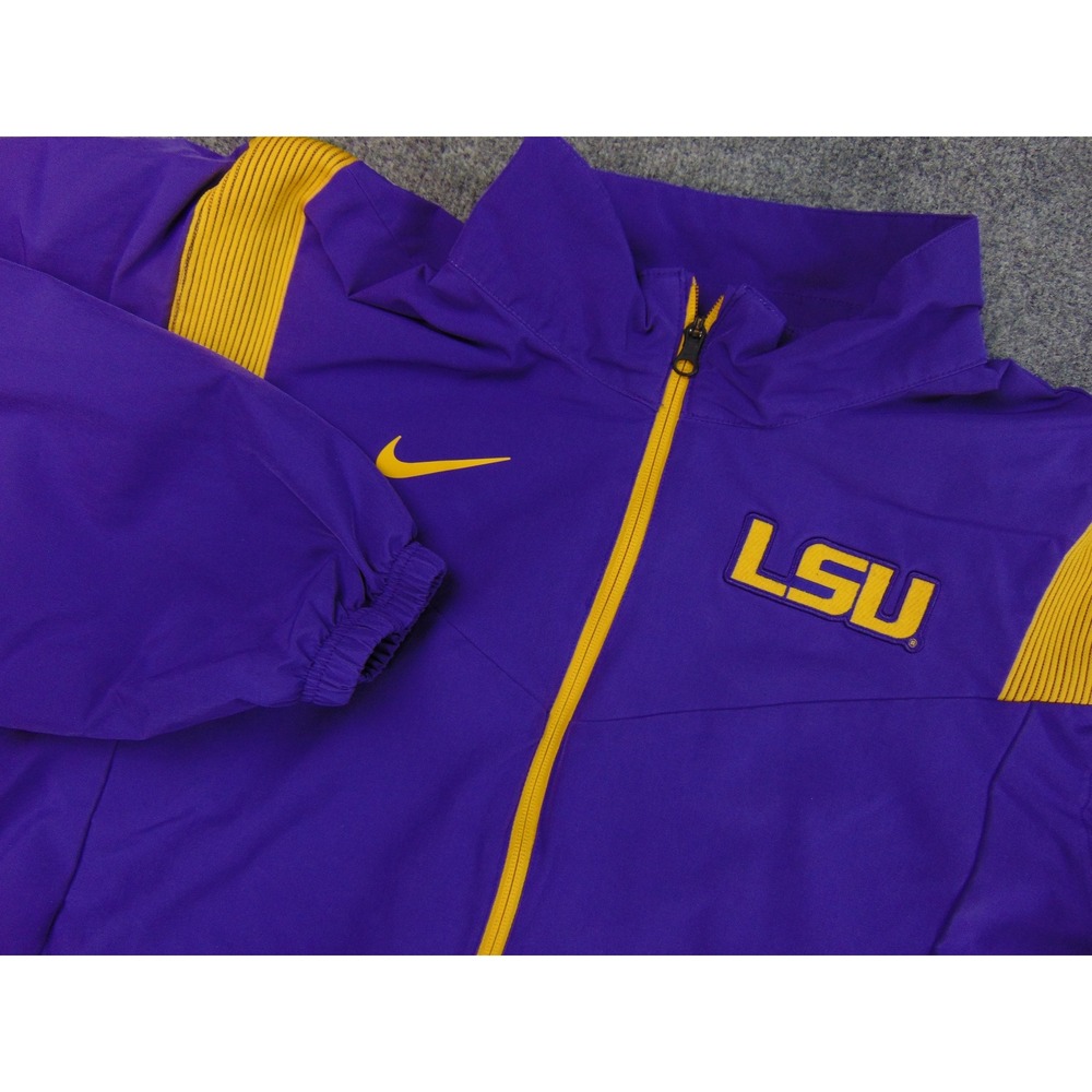 LSU Tigers Track Jacket Mens‎ XL Tigers Purple Nike Windbreaker Full Zip Mesh